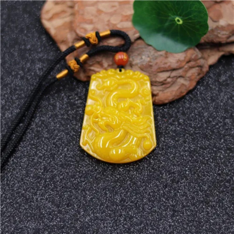 Men Accessories Hand - Wholesale Chinese Yellow Jade Dragon jade