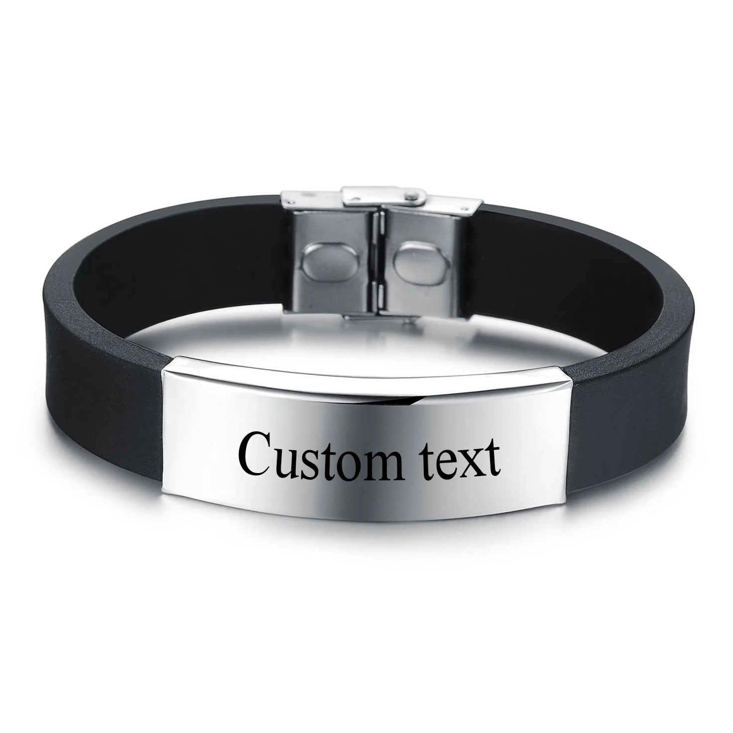 Men'S Accessories Luxury Brands - Punk Custom Logo Name Silicone Bracelet