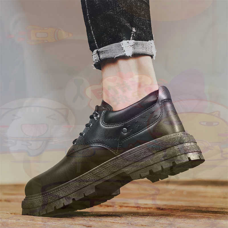 Men Accessories Low Price - Dark Natural Leather Fashion Trainers Tennis
