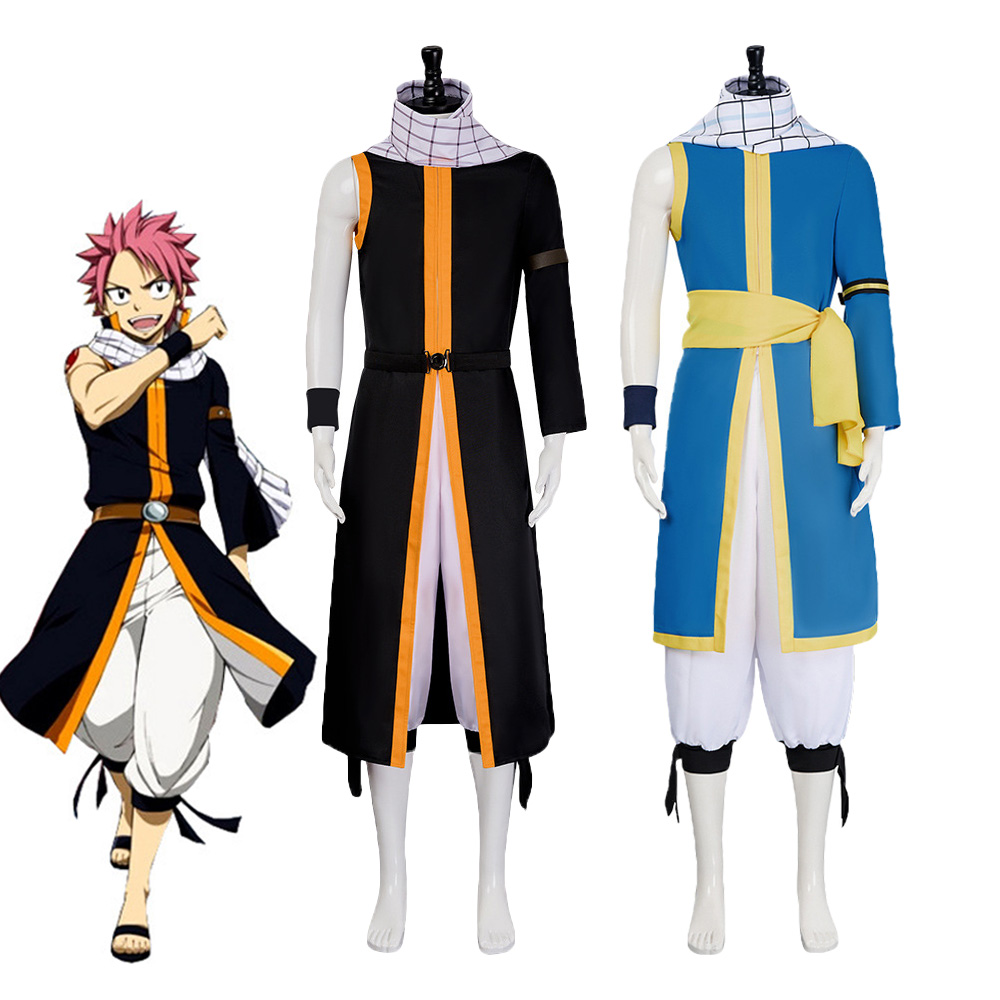 Men'S Accessories Clothing - Anime Natsu Cosplay Costume Black Long