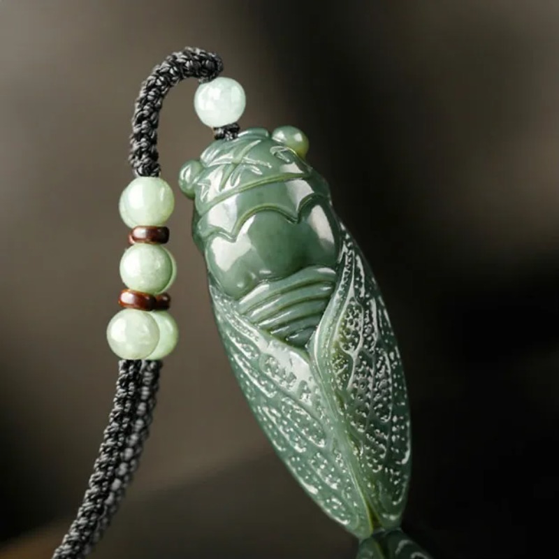 Natural Hetian Jade Cicada Pen - Men Accessories Hand ulasan dan harga