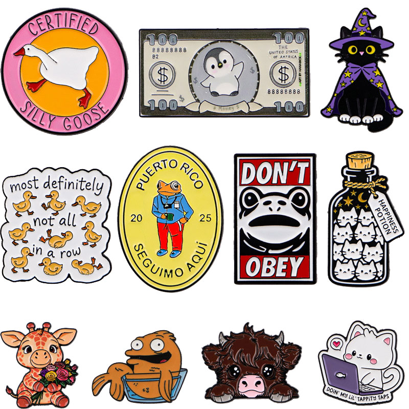 Funny Enamel Pin Cute Animal B - Men'S Accessories Clothing ulasan dan harga