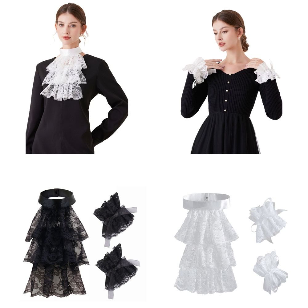 Fashion Victorian Lace Jabot C - Men'S Victorian Accessories ulasan dan harga