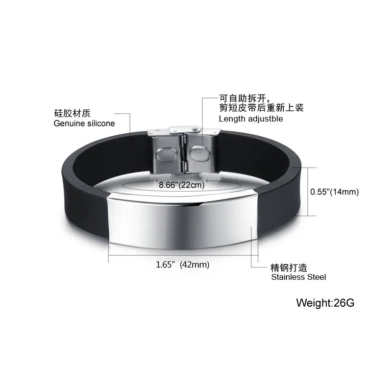Punk Custom Logo Name Silicone - Men'S Accessories Luxury Brands ulasan dan harga