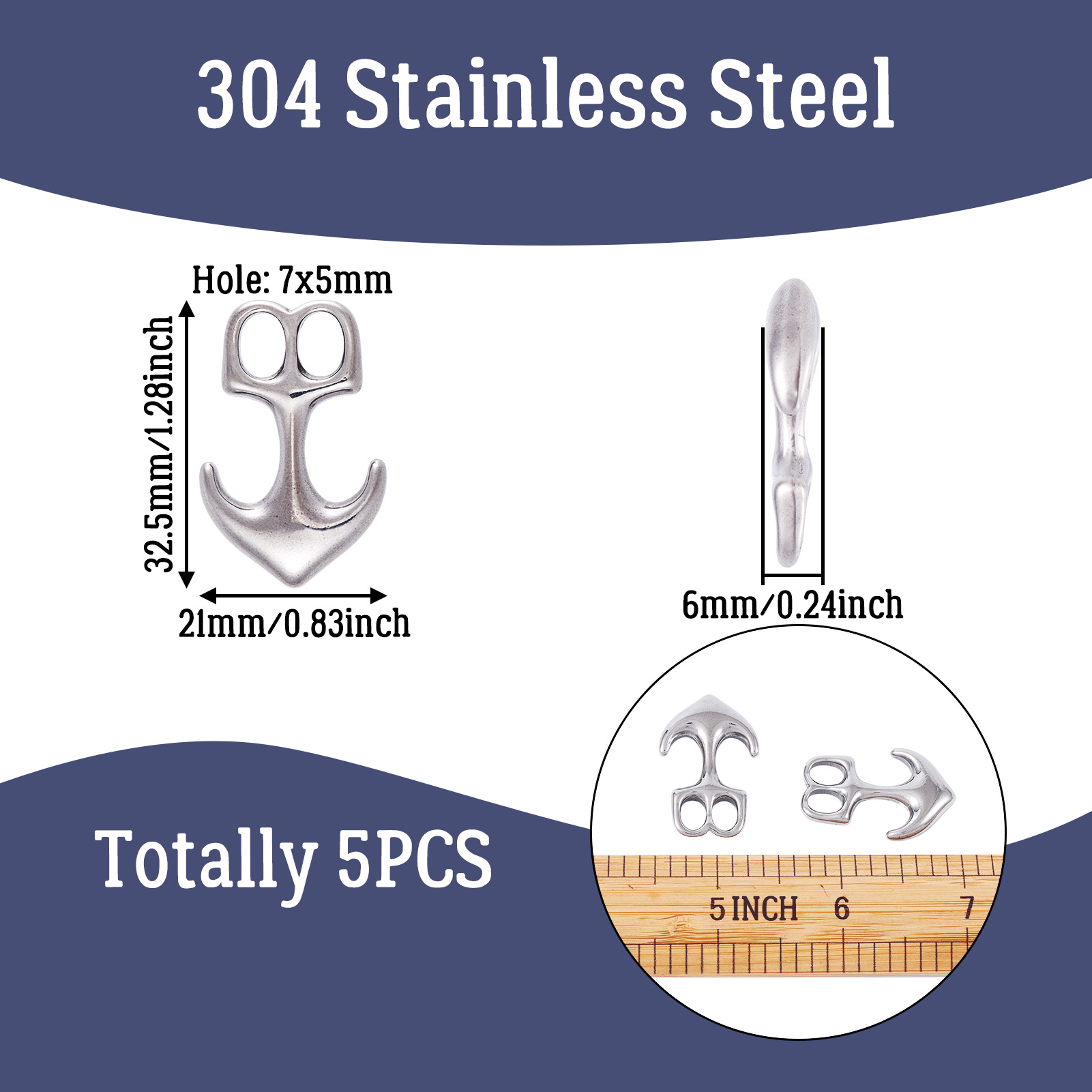 5pcs Anchor Hook Clasps 304 St - Men Accessories Hand ulasan dan harga