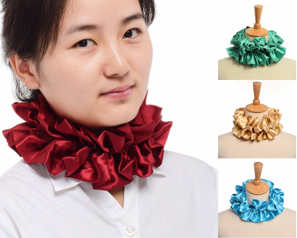 Clown Cosplay Satin Ruffled Ne - Men'S Victorian Accessories ulasan dan harga