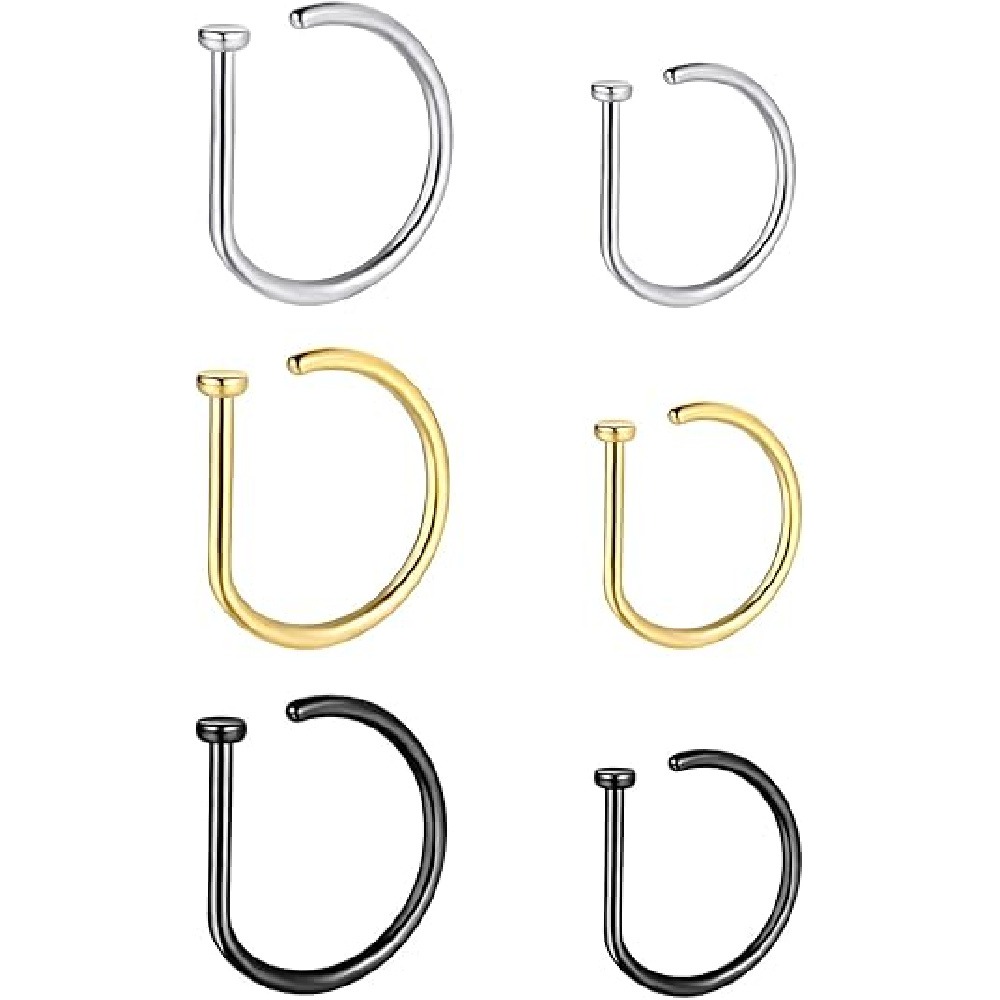 4 Pack Non Piercing D-Shaped N - Men Accessories Ring ulasan dan harga