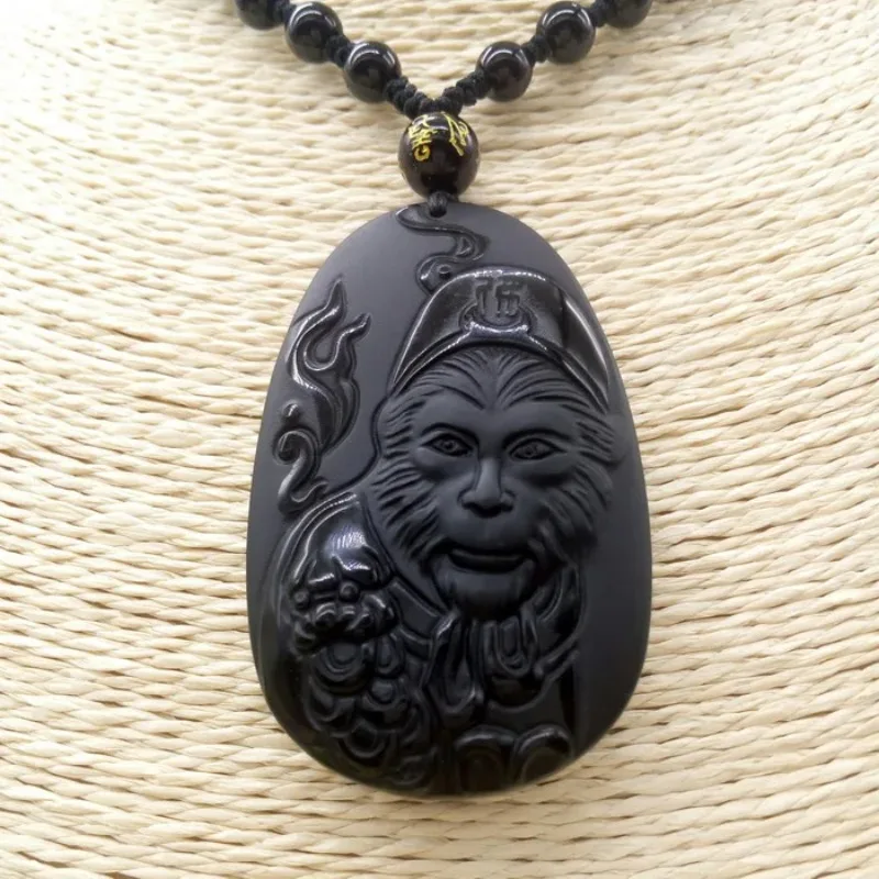 Natural Obsidian Sun WuKong Pe - Men Accessories Hand ulasan dan harga