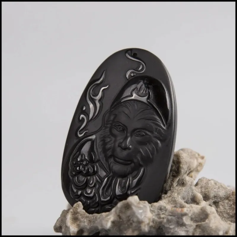 Natural Obsidian Sun WuKong Pe - Men Accessories Hand ulasan dan harga